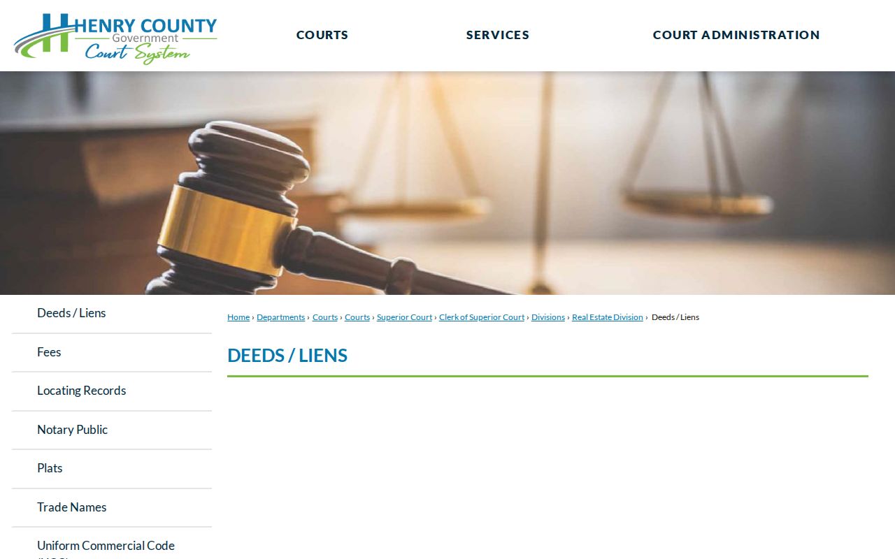 Henry County deeds and liens page used for McDonough resident research