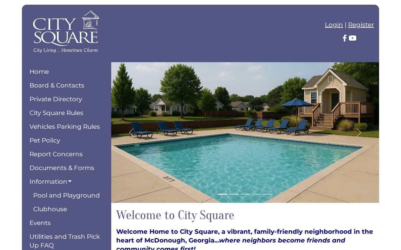 City Square HOA public page with community contacts for McDonough neighbors