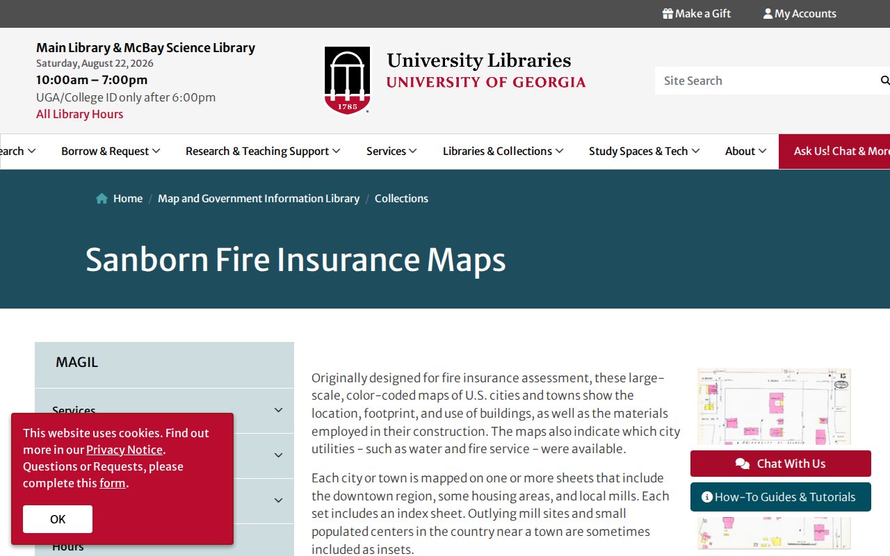 University of Georgia Sanborn map guide used in McDonough house history