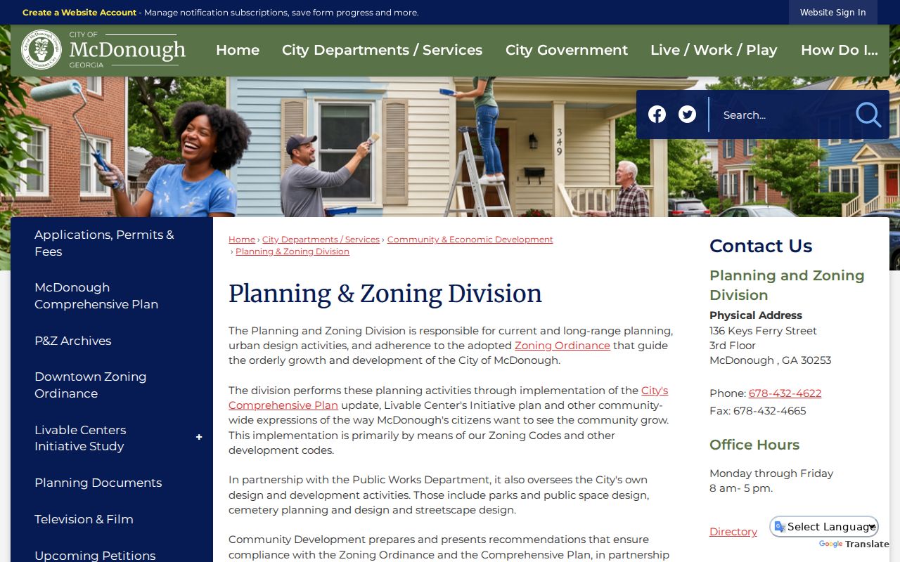 McDonough street directory planning and zoning records